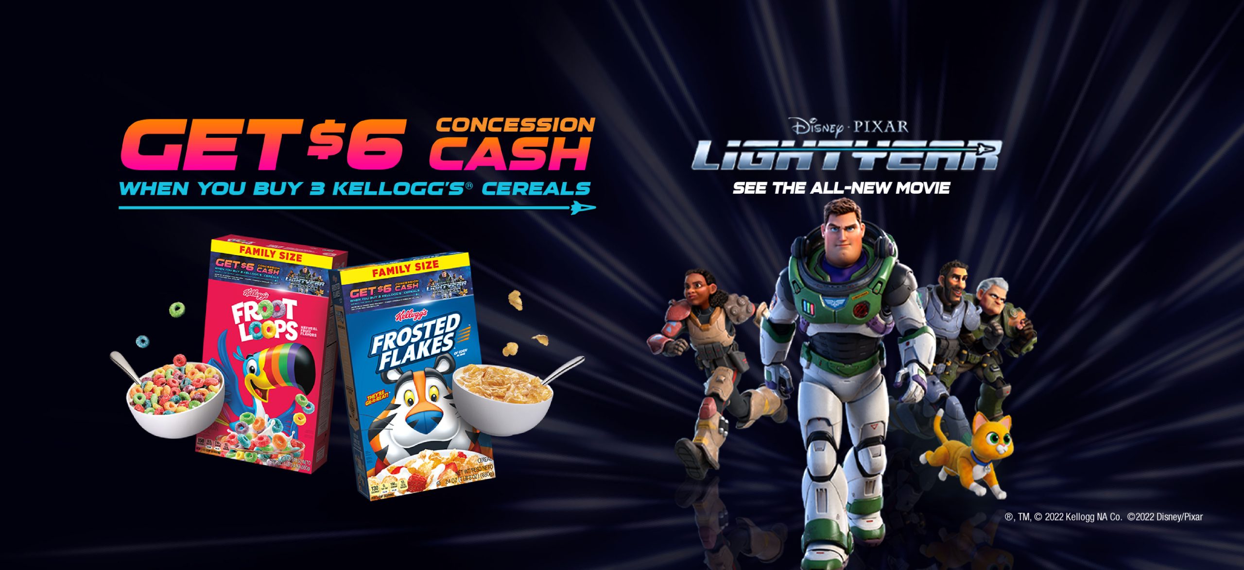 Get $6 Concession Cash When You Buy 3 Kellogg's Cereal